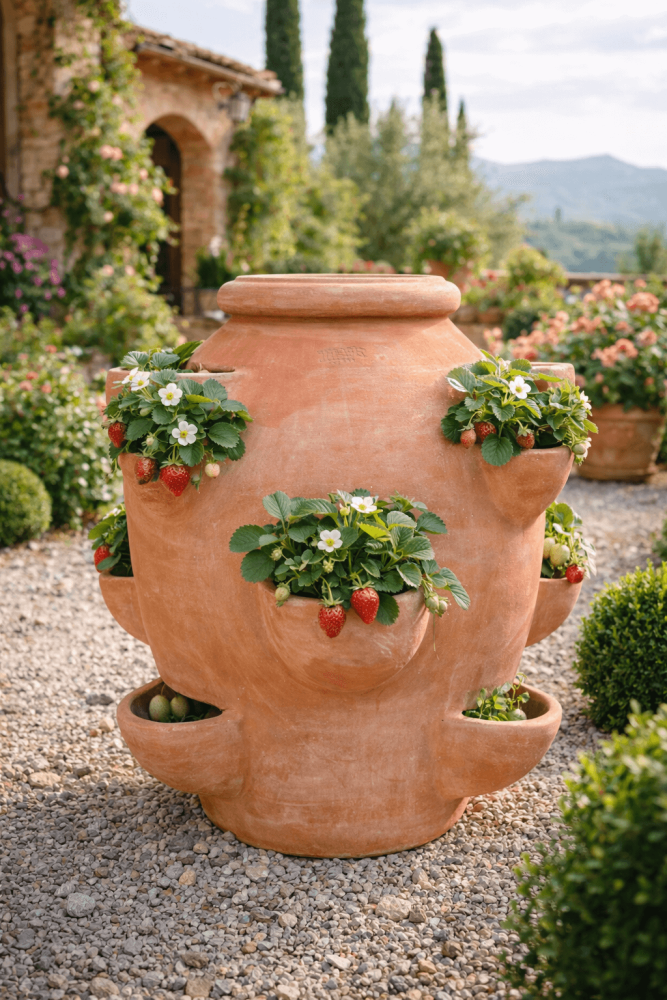 Fragoliera en terracotta Impruneta – pot de plantation méditerranéen classique
